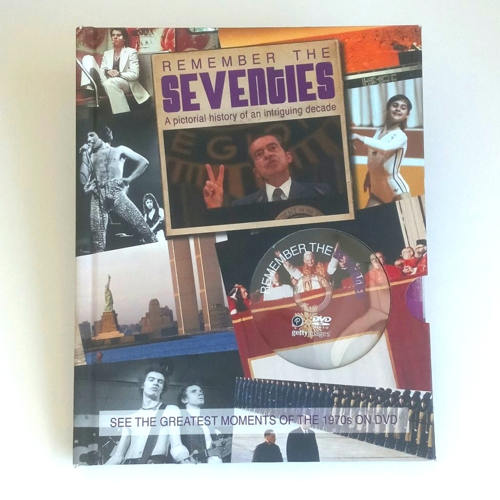 Remember the Seventies: Pictorial History Hardback Book w DVD Queen David Bowie